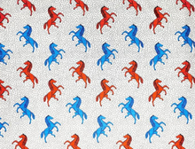 画像をギャラリービューアに読み込む, アフリカ布〈90cm単位〉NAT-053 白✖️青赤馬柄
